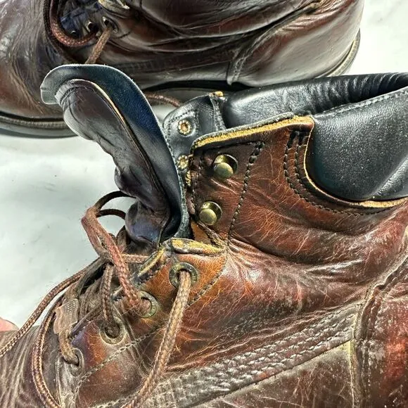 RARE Red Wing Men's 208 Brown Leather Work Boots, Lace Up, Size 10D