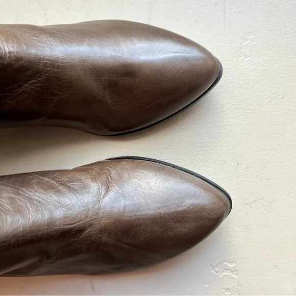 RB Italia Lavorazione Artigiana Italy Brown Taupe Riding Boots Size EU 41 US 8.5