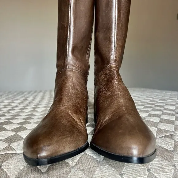 RB Italia Lavorazione Artigiana Italy Brown Taupe Riding Boots Size EU 41 US 8.5
