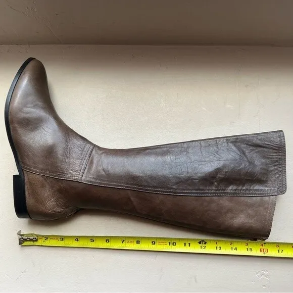 RB Italia Lavorazione Artigiana Italy Brown Taupe Riding Boots Size EU 41 US 8.5