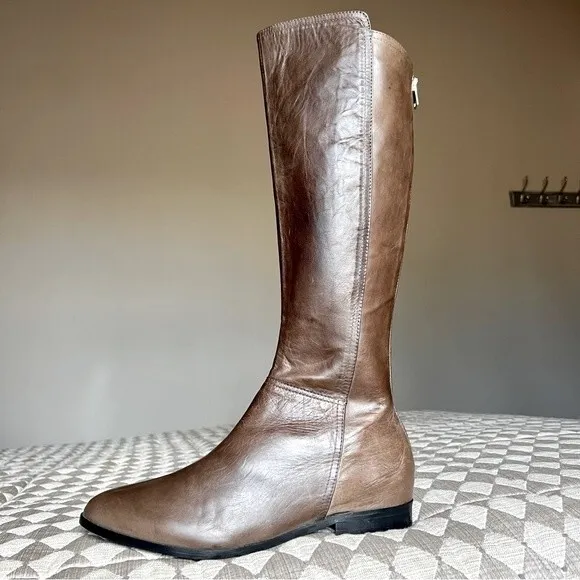 RB Italia Lavorazione Artigiana Italy Brown Taupe Riding Boots Size EU 41 US 8.5