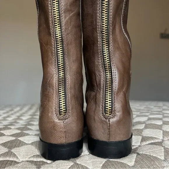 RB Italia Lavorazione Artigiana Italy Brown Taupe Riding Boots Size EU 41 US 8.5