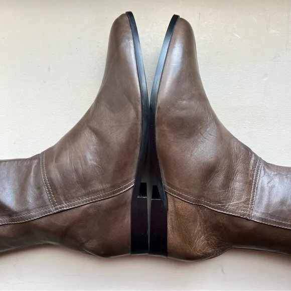 RB Italia Lavorazione Artigiana Italy Brown Taupe Riding Boots Size EU 41 US 8.5