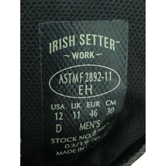 Red Wing Irish Setter Ely 6-inch Leather Soft Toe ASTM Work Boot Men's 12 NEW