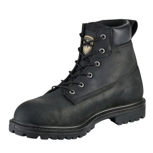 Red Wing Irish Setter Hopkins Black Waterproof Leather Safety Toe Boot Men 8 NEW
