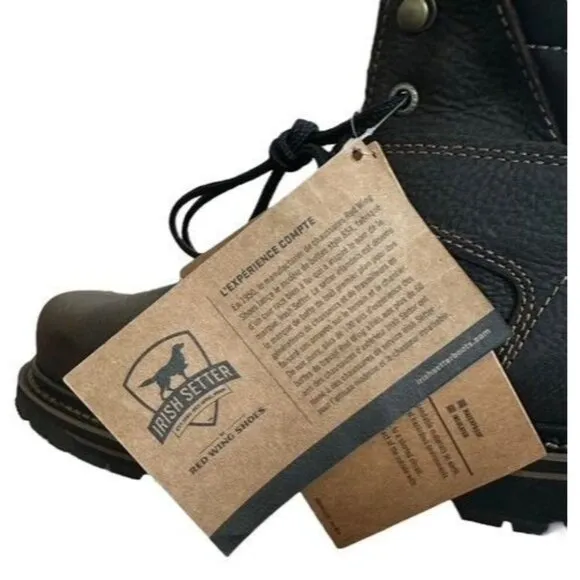 Red Wing Irish Setter Kittson 6&quot; Leather Safety Steel Toe Work Boot Men's 9 NEW