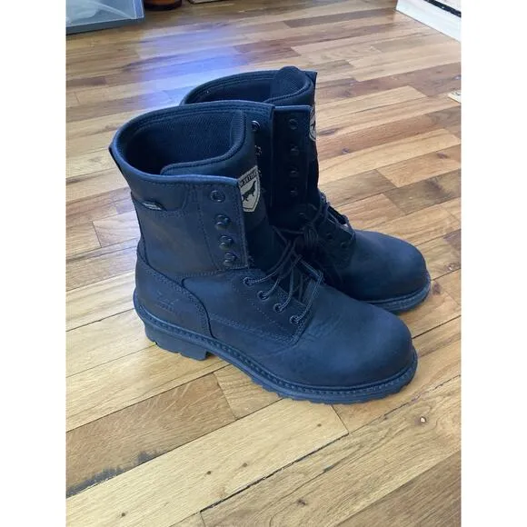 Red Wing Irish Setter Mens Boots 9 D Black Mesabi Logger Steel Toe 83836
