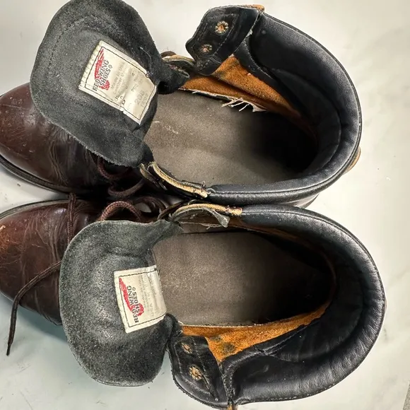 Red Wing Men's 208 Brown Leather Work Boots, Lace Up Supersole, Size 10D
