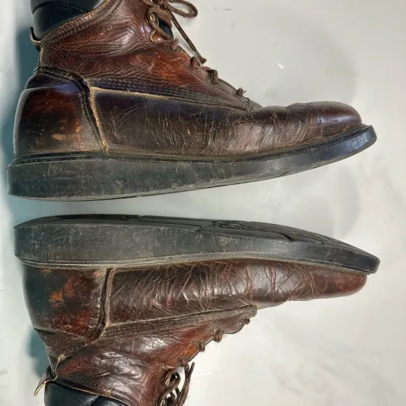 Red Wing Men's 208 Brown Leather Work Boots, Lace Up Supersole, Size 10D