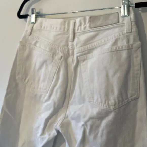 RE/DONE Comfort Stretch 70s High Rise Stove Pipe Jeans in White Sz 27