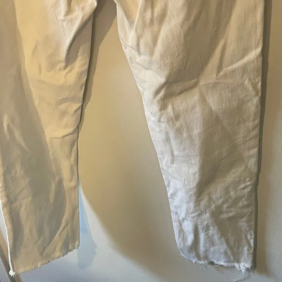 RE/DONE Comfort Stretch 70s High Rise Stove Pipe Jeans in White Sz 27
