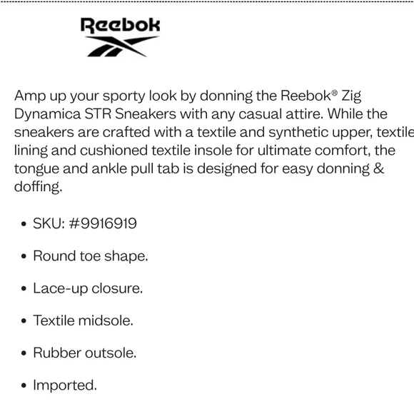 Reebok Zig Dynamica Shoe
