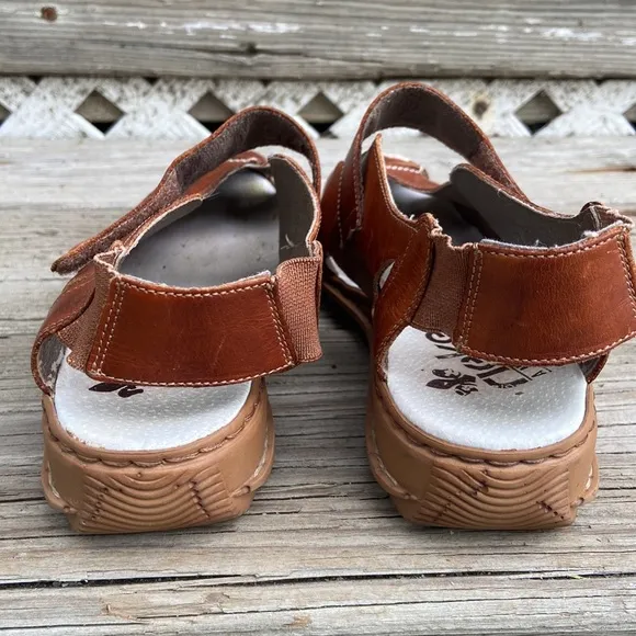 Reiker Antistress Cognac Leather Mary Jane Comfort Sandal Shoes Women's Size 6.5