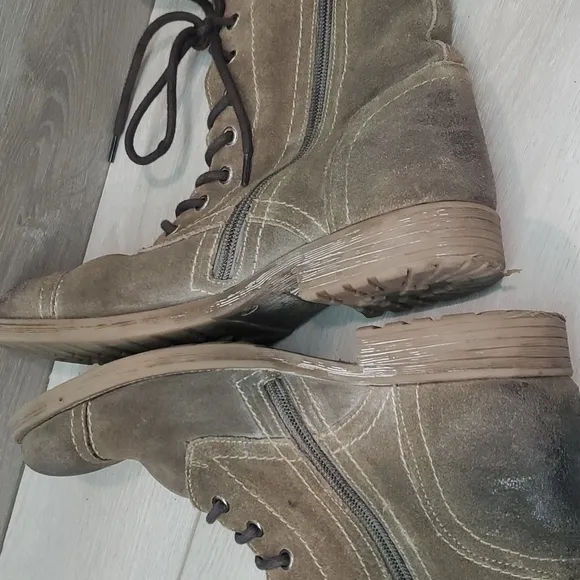 ROAN by Bed StuWomens Burnished High Top Lace Up Military Moto Boots shoes sz 10