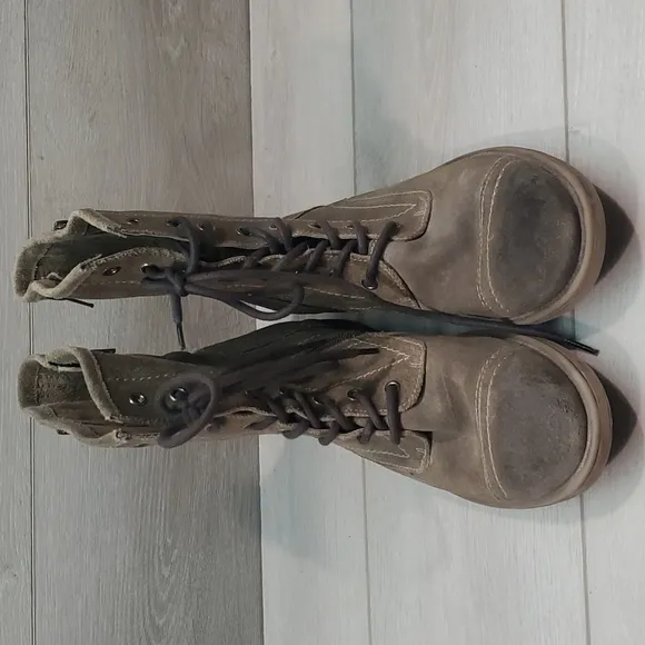 ROAN by Bed StuWomens Burnished High Top Lace Up Military Moto Boots shoes sz 10