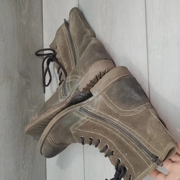 ROAN by Bed StuWomens Burnished High Top Lace Up Military Moto Boots shoes sz 10