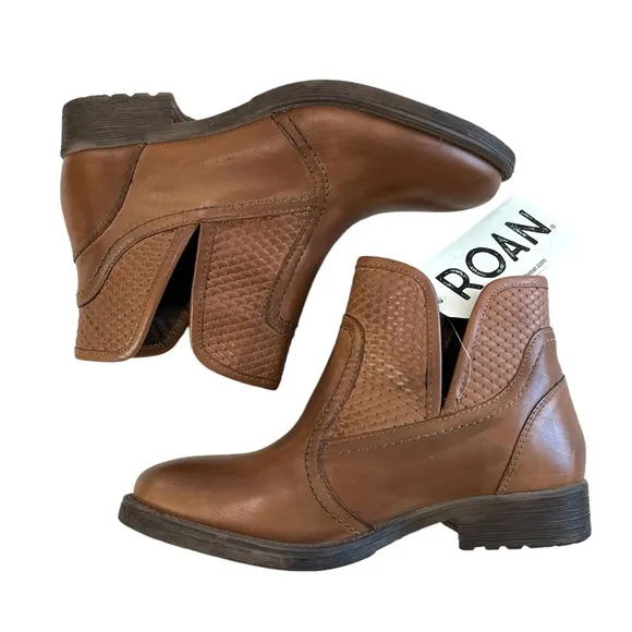 Roan Gossip Tan Napa Ankle Boots Size 6