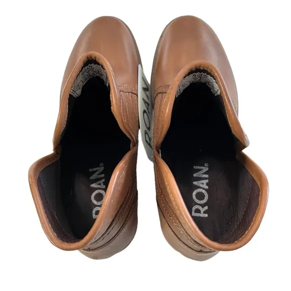 Roan Gossip Tan Napa Ankle Boots Size 6