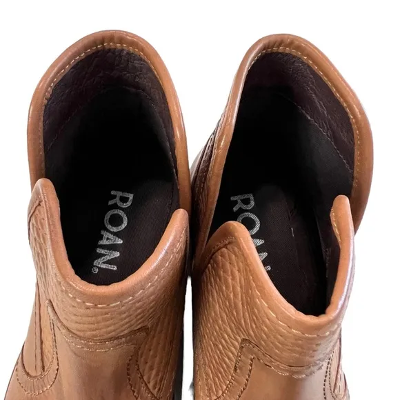Roan Gossip Tan Napa Ankle Boots Size 6