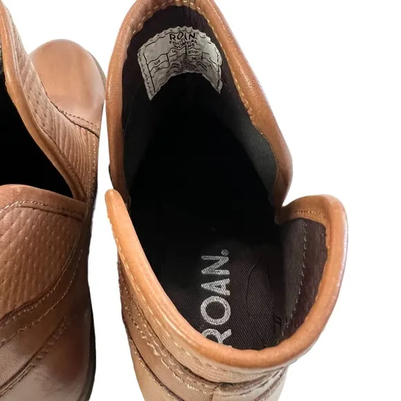 Roan Gossip Tan Napa Ankle Boots Size 6
