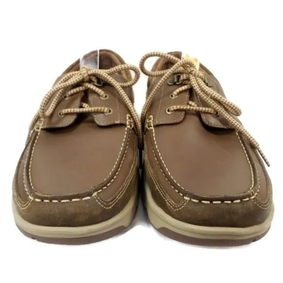Rockport #M76926 Medium Brown 3-Eye Leather Oxford Boat Shoes Mens Size 11M