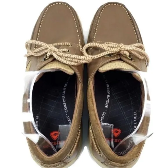 Rockport #M76926 Medium Brown 3-Eye Leather Oxford Boat Shoes Mens Size 11M