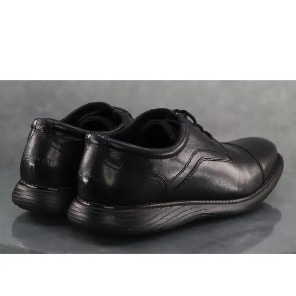 Rockport Men's Comfort Cap Toe Dress Shoes Size 13 Leather Black