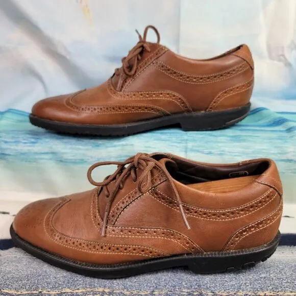 Rockport Shoes Comfort Brown Leather Wingtip Brogue Oxford Mens 7M