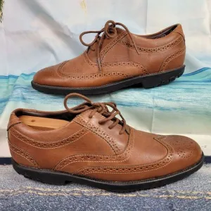 Rockport Shoes Comfort Brown Leather Wingtip Brogue Oxford Mens 7M