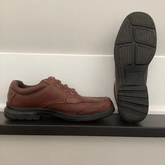 Rockport V75779 Brevenson Adiprene Brown Leather Sneaker Shoes - Men's US 9.5