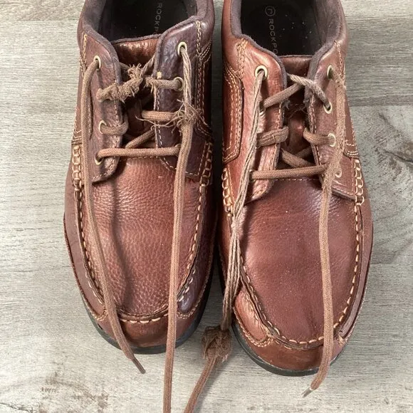 Rockport V75779 Brevenson Adiprene Brown Leather Sneaker Shoes - Men's US 9.5