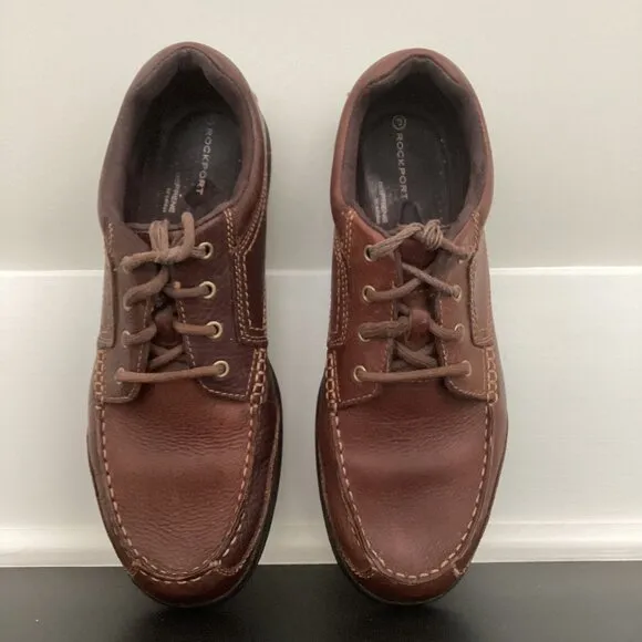 Rockport V75779 Brevenson Adiprene Brown Leather Sneaker Shoes - Men's US 9.5
