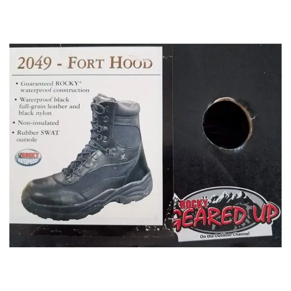 ROCKY 8&quot; Fort Hood Waterproof Black Leather Boots - Men's Size 13 W - New In Box