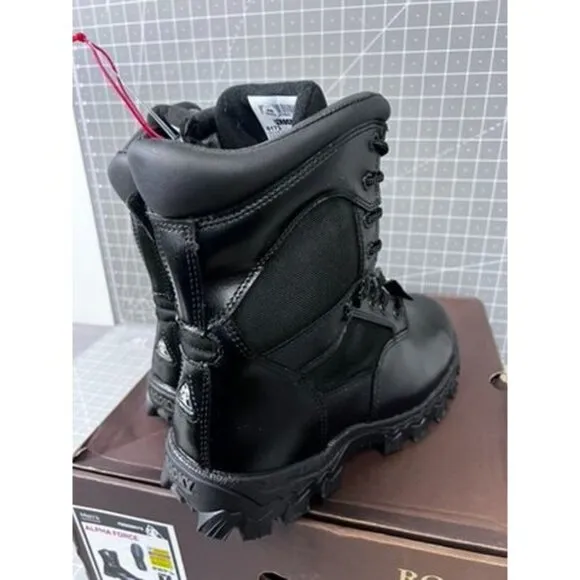 Rocky Alpha Force Men's 8-Inch Composite Toe Duty Boots Black Size 10.5 M