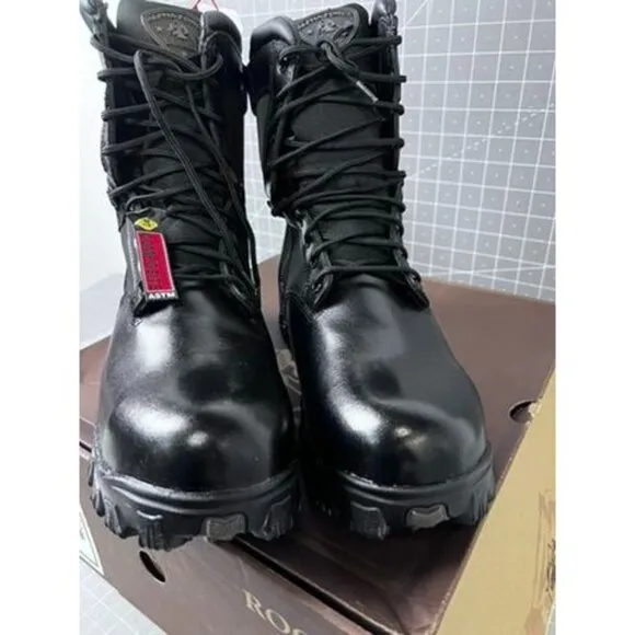 Rocky Alpha Force Men's 8-Inch Composite Toe Duty Boots Black Size 10.5 M