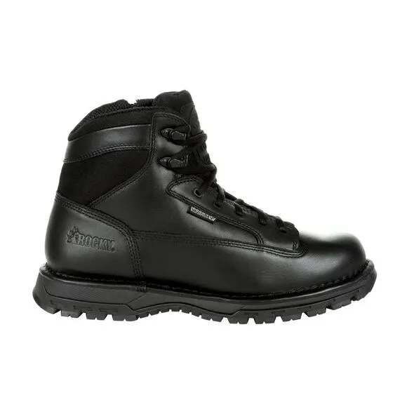 Rocky Mens Portland 6&quot; Size Zip Waterproof Black Boots (NWT)