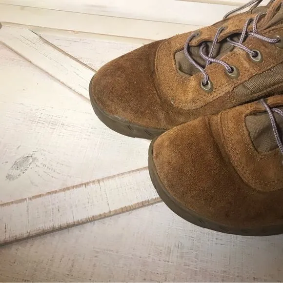 Rocky Military lace up Rugged tan Suede Outdoor Boots men's sz 5w women's 6.5