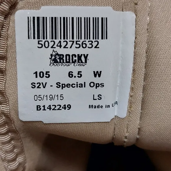 Rocky S2V Special Ops Tactical Boots Size 6.5 W