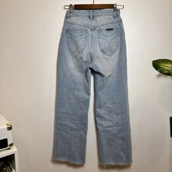 Rolla's Jeans Heidi Jean Old Stone Size 24 100% Cotton High Rise Loose Straight