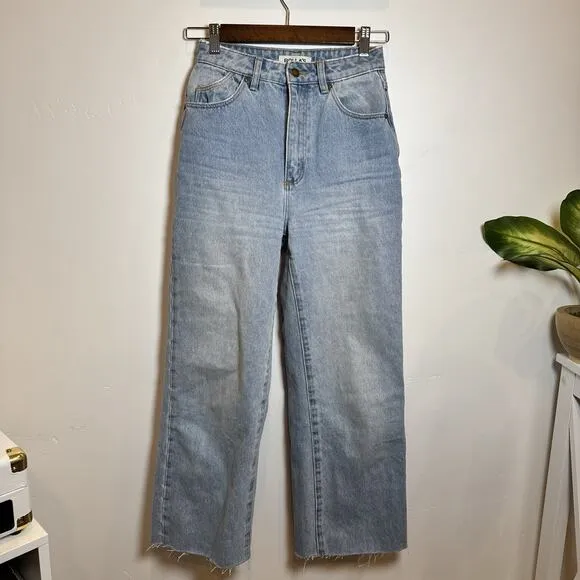 Rolla's Jeans Heidi Jean Old Stone Size 24 100% Cotton High Rise Loose Straight