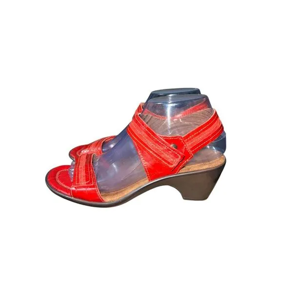 Romika Gorda 05 Denim Kombi  Size 38 Or US 7.5 Red Comfort Shoes Sandals