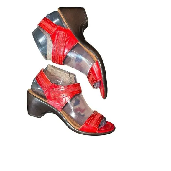 Romika Gorda 05 Denim Kombi  Size 38 Or US 7.5 Red Comfort Shoes Sandals