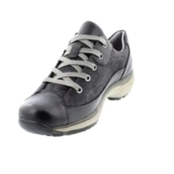 Romika Womens Shoes Size 37/6.5 Black &amp; Gray Leather Lace-Up Top Dry Tex New