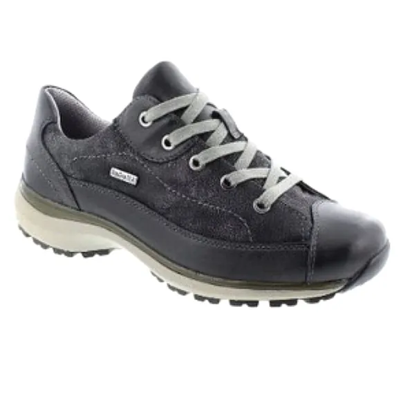 Romika Womens Shoes Size 37/6.5 Black &amp; Gray Leather Lace-Up Top Dry Tex New