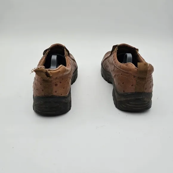 Roper Shoes Women US 6.5 EU 37 Clog Brown Ostrich Low Top Slip On Loafer