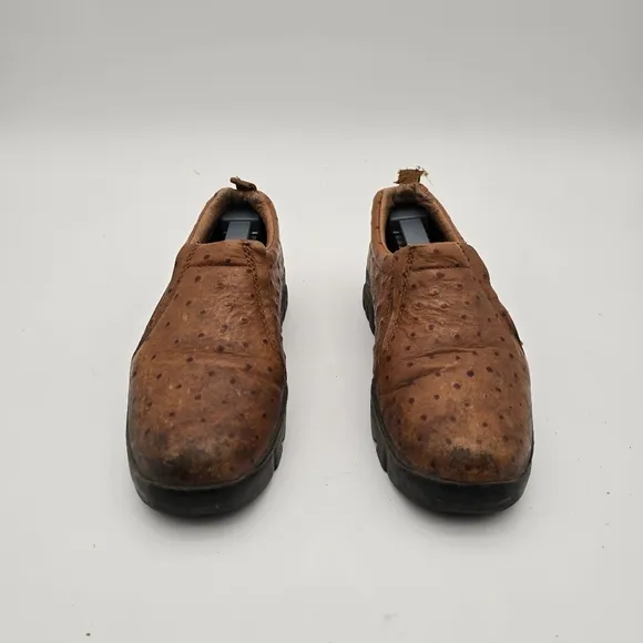 Roper Shoes Women US 6.5 EU 37 Clog Brown Ostrich Low Top Slip On Loafer