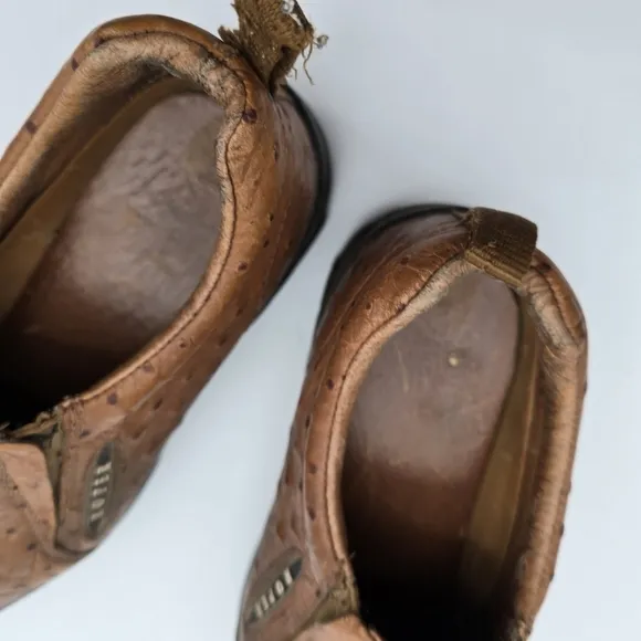 Roper Shoes Women US 6.5 EU 37 Clog Brown Ostrich Low Top Slip On Loafer