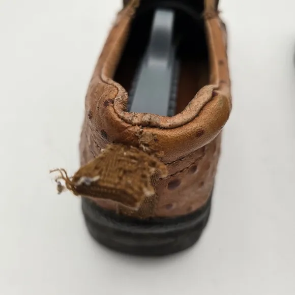 Roper Shoes Women US 6.5 EU 37 Clog Brown Ostrich Low Top Slip On Loafer