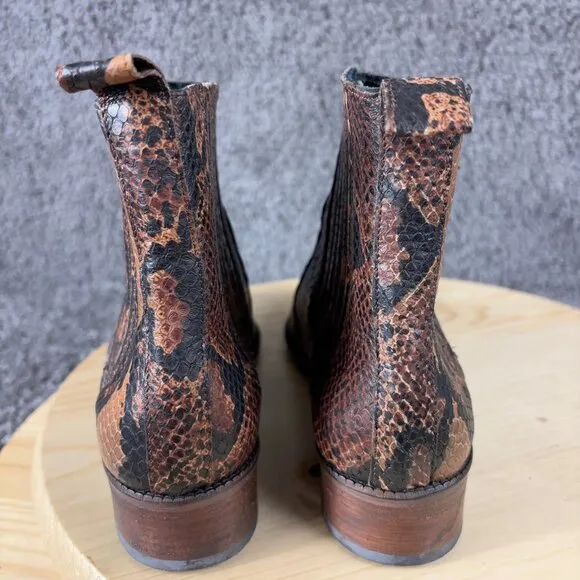 Roseanna Leather Chelsea Boots Womens Size 9 Python Snake Print Made in France