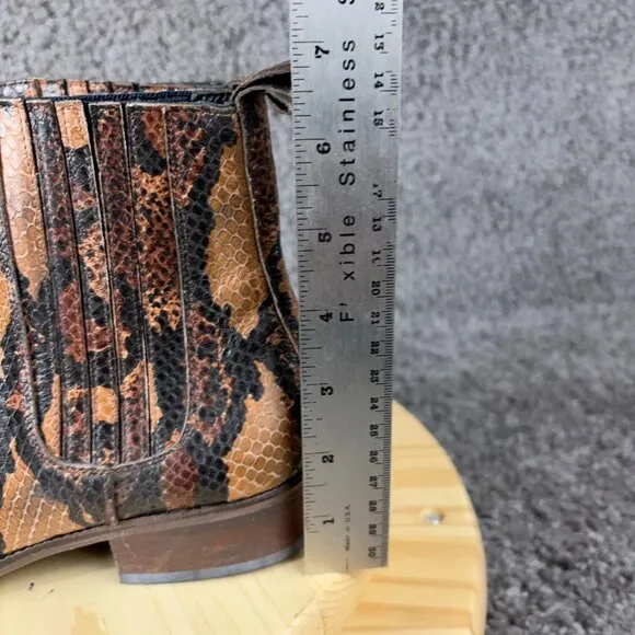 Roseanna Leather Chelsea Boots Womens Size 9 Python Snake Print Made in France